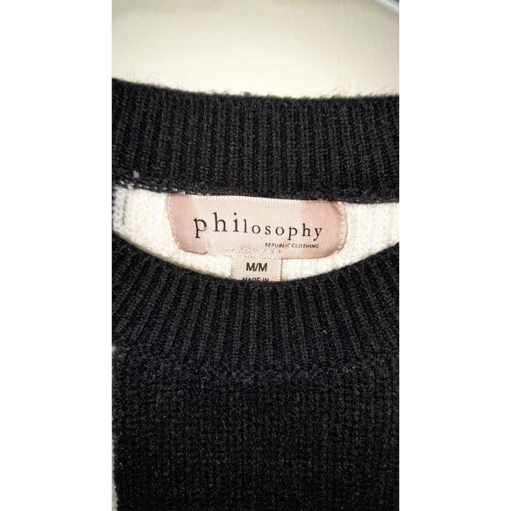 Philosophy Medium Black/White Block Checker Sweater